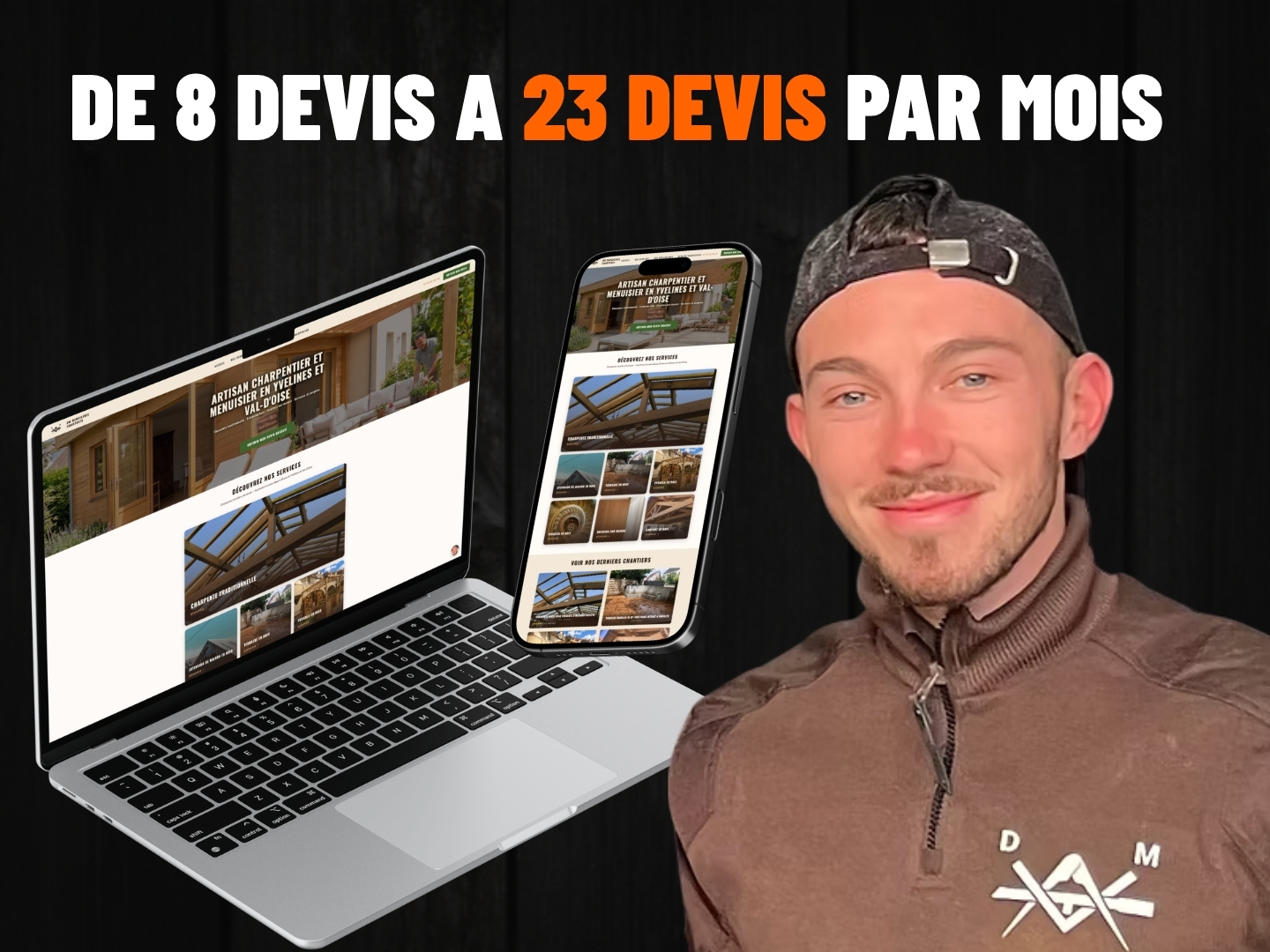 Résultats du nouveau site de DM Menuiserie Charpente